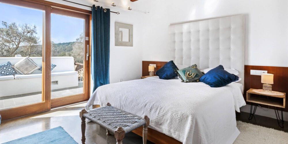 One of the beautiful bedrooms at Can Skye Ibiza