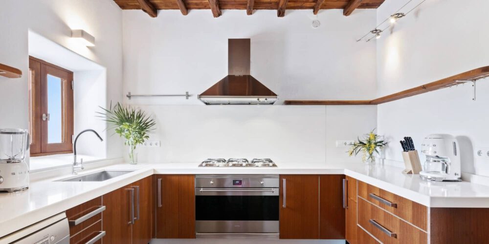 One of the kitchens at Can Skye Ibiza